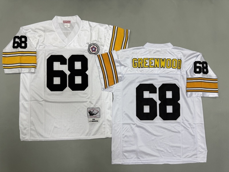 Men 2025 Pittsburgh Steelers #68 Greenwood white Throwback Limited NFL Jersey style 002->pittsburgh steelers->NFL Jersey